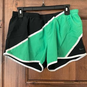 Nike athletic shorts black and green